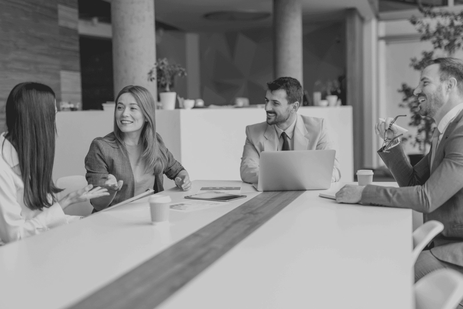 Business meeting with four professionals